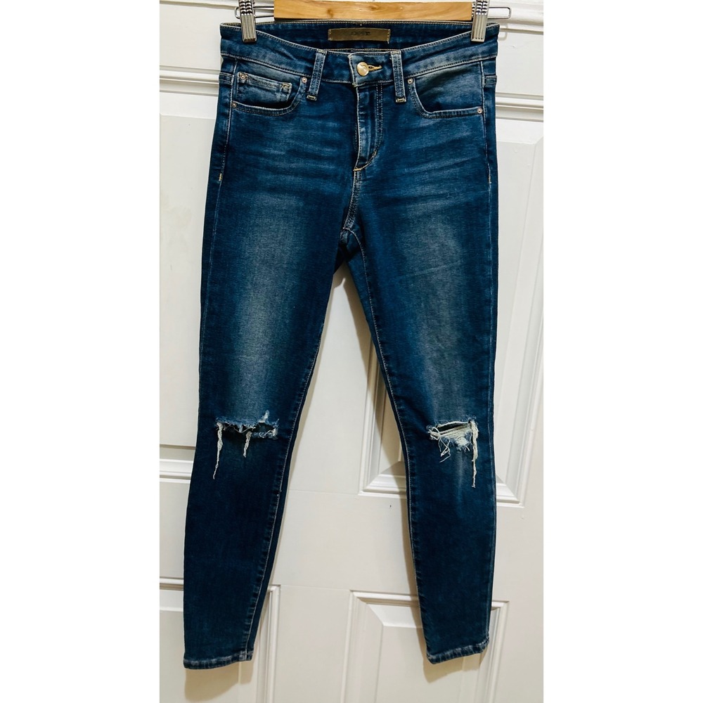 Joe's‎ Jeans The Icon Flawless Mid Rise Skinny Ankle Distressed Knee W26